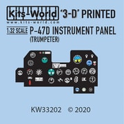 KW33202 WW.IIアメリカ軍戦闘機 P-47計器パネル 3Dデカール 2 [1/32スケール エアクラフト用デカール]