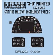KW33203 WW.II イギリス空軍戦闘機スピットファイアMK IX/XVI計器パネル 3Dデカール [1/32スケール エアクラフト用デカール]