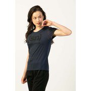 ESSENTIAL I.D. TEE レディース半袖定番エッセンシャル・ロゴTシャツ SNW004783pa W ネイビー Sサイズ [フィットネス ヨガシャツ レディース]