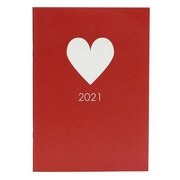 2021年 ダイアリー 12月始まり マンスリー A5サイズ ノート CUORE レッド DMD-H1-02