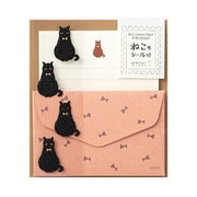306 ミニレターセット シール付 黒猫柄 86306006