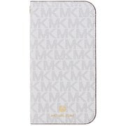 MKSTBGWFLIP2054 [iPhone 12 mini 用 ケース MICHAEL KORS - FOLIO CASE SIGNATURE TASSEL CHARM Bright White]