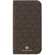 MKSTBRWFLIP2054 [iPhone 12 mini 用 ケース MICHAEL KORS - FOLIO CASE SIGNATURE TASSEL CHARM Brown]