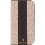 MKSTBLTFLIP2054 [iPhone 12 mini 用 ケース MICHAEL KORS - FOLIO CASE STRIPE with TASSEL CHARM Ballet]