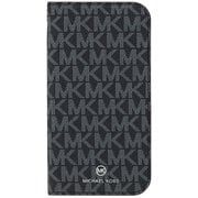 MKSTBLWFLIP2054 [iPhone 12 mini 用 ケース MICHAEL KORS - FOLIO CASE SIGNATURE with TASSEL CHARM Black White]