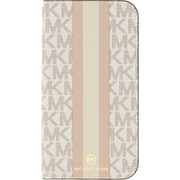 MKSTVNLFLIP2054 [iPhone 12 mini 用 ケース MICHAEL KORS - FOLIO CASE STRIPE with TASSEL CHARM Vanilla]