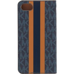 MKSTABRFLIPSE20 [iPhone SE（第2世代） 用ケース MICHAEL KORS-FOLIO CASE STRIPE with TASSEL CHARM Admiral/Brown]