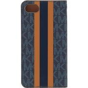 MKSTABRFLIPSE20 [iPhone SE（第2世代） 用ケース MICHAEL KORS-FOLIO CASE STRIPE with TASSEL CHARM Admiral/Brown]