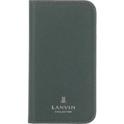 LCSFDKGFLIP2054 [iPhone 12 mini 用 ケース LANVIN COLLECTION - FOLIO CASE SAFFIANO Dark Green]