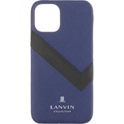 LCSWNVYWPIP2054 [iPhone 12 mini 用 ケース LANVIN COLLECTION - SLIM WRAP SAFFIANO Navy]
