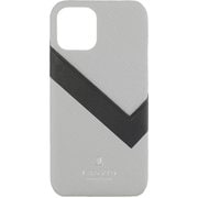 LCSWLGYWPIP2054 [iPhone 12 mini 用 ケース LANVIN COLLECTION - SLIM WRAP SAFFIANO Light Gray]