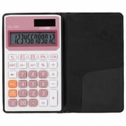 手帳タイプ電卓 税率切り替え 12桁 ピンク KCL-130P