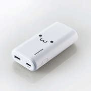 モバイルバッテリー リチウムイオン電池 おまかせ充電対応 6700mAh 合計3A A-Cケーブル付属 Type-C入出力 ホワイトフェイス DE-C25L-6700WF