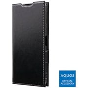 AQUOS sense4/AQUOS sense 5G 用 薄型PUレザーフラップケース PRIME ブラック LP-20WQ1PRIBK