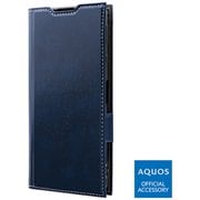 AQUOS sense4/AQUOS sense 5G 用 薄型PUレザーフラップケース PRIME ネイビー LP-20WQ1PRINV