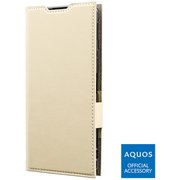 AQUOS sense4/AQUOS sense 5G 用 薄型PUレザーフラップケース PRIME ベージュ LP-20WQ1PRIBG