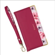BL-IP1254-3RB [iPhone 12 mini 用 Elegante（エレガンテ） フラワー 手帳型ケース ラズベリー]