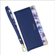 BL-IP1254-6NV [iPhone 12 mini 用 Elegante（エレガンテ） フラワー 手帳型ケース ネイビー]