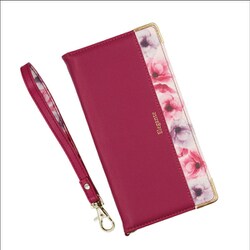 BL-IP1267-3RB [iPhone 12 Pro Max 用 Elegante（エレガンテ） フラワー 手帳型ケース ラズベリー]
