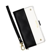 EL-IP1254-7BW [iPhone 12 mini 用 Elegante（エレガンテ） ツートン 手帳型ケース ブラック・ホワイト]