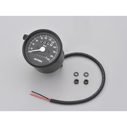 機械式スピードメーター φ60 ホワイトLED照明 ブラックボディ/ブラックパネル 220km/h 15623