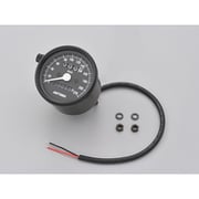 機械式スピードメーター φ60 ホワイトLED照明 ブラックボディ/ブラックパネル 220km/h 15623