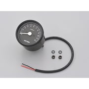 機械式タコメーター φ60 ホワイトLED照明 ブラックボディ/ブラックパネル 12000rpm 15630