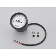 機械式タコメーター φ60 ホワイトLED照明 ブラックボディ/ホワイトパネル 12000rpm 15631