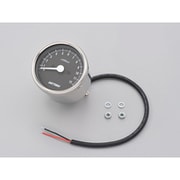 機械式タコメーター φ60 ホワイトLED照明 ステンレスボディ/ブラックパネル 12000rpm 15641