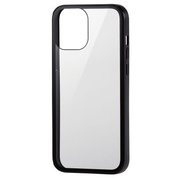 PM-A20CHV360MBK [iPhone 12 Pro Max 用 ハイブリッドケース/360度保護/ガラス/ブラック]