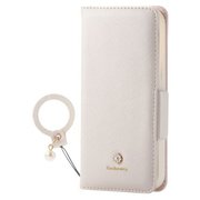 PM-A20APLFJM2WH [iPhone 12 mini 用 レザーケース/手帳型/Enchante'e/磁石付き/リング付き/ホワイト]