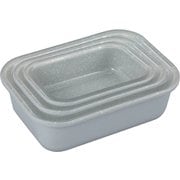 耐熱ガラス皿セット レクタングル グレー