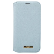 CBCSH-IP11LBL [iPhone 12/iPhone 12 Pro 用 Shrink PU Leather Book Case ライトブルー]