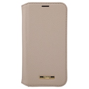 CBCSH-IP11GRG [iPhone 12/iPhone 12 Pro 用 Shrink PU Leather Book Case グレージュ]