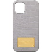 CSCCE-IP10APR [iPhone 12 mini 用 Croco Embossed PUL Shell Case アッシュパープル]