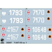 TRM35D67 1/35 ミリタリー用デカール ポーランド軍 T-54/T-55用 デカール（T-54A/T-55/T-55A/T-55M） [ディテールアップパーツ]