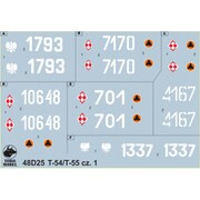 TRM48D25 1/48 ミリタリー用デカール ポーランド軍 T-54/T-55用デカール（T-54A/T-55/T-55A/T-55M） [ディテールアップパーツ]