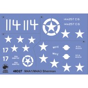 TRM48D27 1/48 ミリタリー用デカール 米陸軍 シャーマン（ヨーロッパ戦線）用デカール Vol.1 [ディテールアップパーツ]