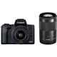 EOS Kiss M2 ダブルズームキット ブラック [ボディ APS-Cサイズ ミラーレスカメラ＋交換レンズ「EF-M15-45mm F3.5-6.3 IS STM」＋「EF-M55-200mm F4.5-6.3 IS STM」]