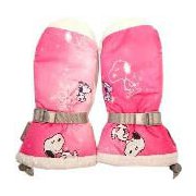 PEANUTS SNOOPY スヌーピー×VESPベスプ SNOW MITTEN GLOVE VSJG1001 ピンク ジュニアMサイズ [スキーグローブ ジュニア]