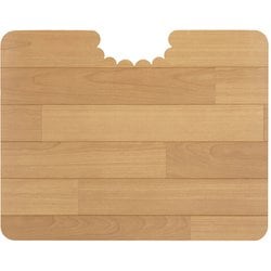 吸着 拭けるフロアトイレマット ウッド ショート BE 13180