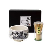 白志野 抹茶碗 茶筅セット