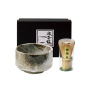 雪志野 抹茶碗 茶筅セット