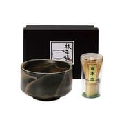 黒マットハケ目 抹茶碗 茶筅セット
