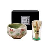 織部紅葉 ミニ抹茶碗 茶筅セット