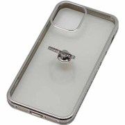 BJI2002SV [iPhone 12 mini 用 リング付ケース ラインストーン シルバー]