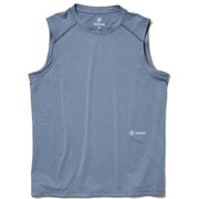 ストレッチメランジスリーブレスＴシャツ Stretch Melange Sleeveless T-shirt GA61127P グラファイトネイビー(GN) Lサイズ [ランニングウェア シャツ メンズ]