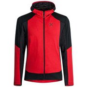 STRETCH COLOR HOODY JACKET MMAP09X 1090 レッド/ブラック Sサイズ [アウトドア フリース メンズ]