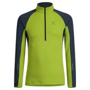 RUN SOFT ZIP MAGLIA MMZR88X 4786 イエローグリーン/スティールブルー Mサイズ [アウトドア フリース メンズ]