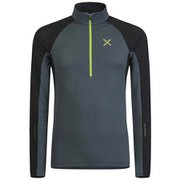 RUN SOFT ZIP MAGLIA MMZR88X 9340 ディムグレー/イエローグリーン Lサイズ [アウトドア フリース メンズ]